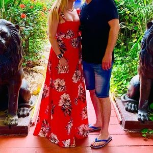 FASHION NOVA open back floral wrap dress size small. Worn twice. Dry cleaned